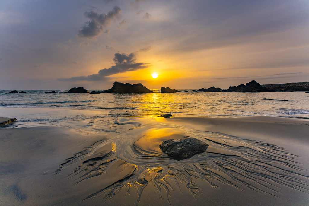 Evening sandy beach