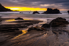 winter evening beach