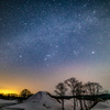 Night snowy field