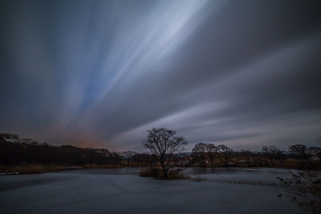Moonlight and clouds