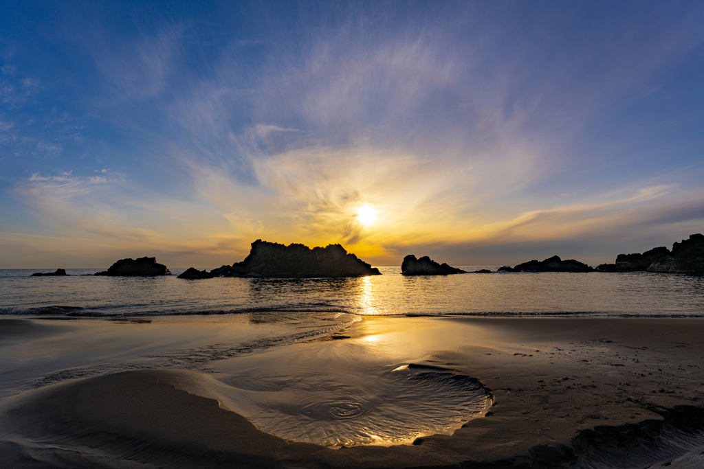 Evening sandy beach