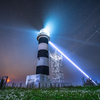Moon and lighthouse