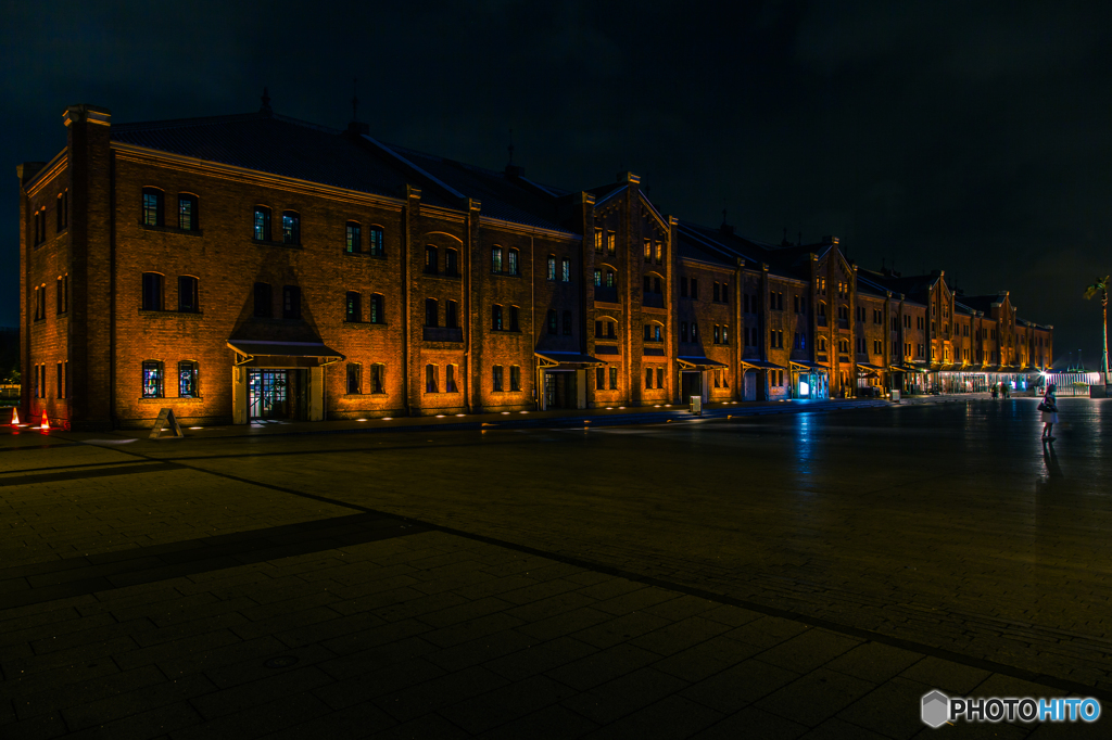 Night view red brick