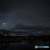 Moon and star and cloud
