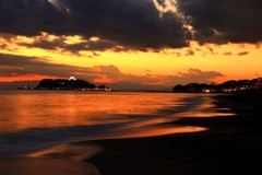江の島夕日
