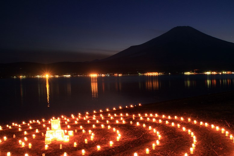 山中湖からの見た富士山