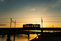 大和川の夕景