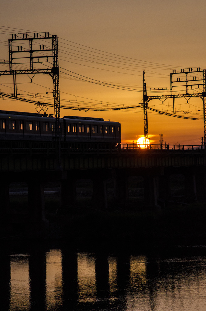 夕陽にさしかかる