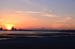 船橋三番瀬の夕陽