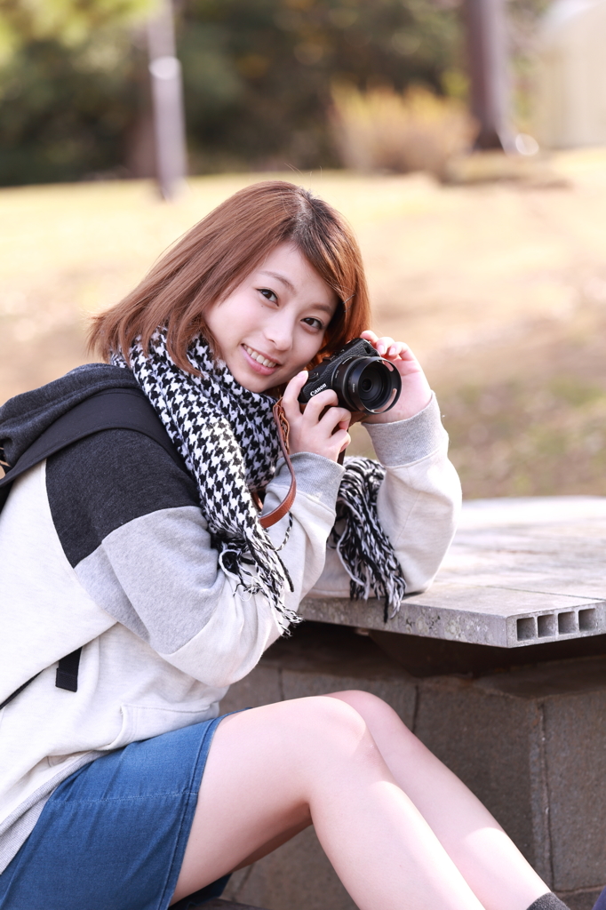 female photographer　in 葛西臨海公園