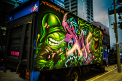 street art on the cargo truck