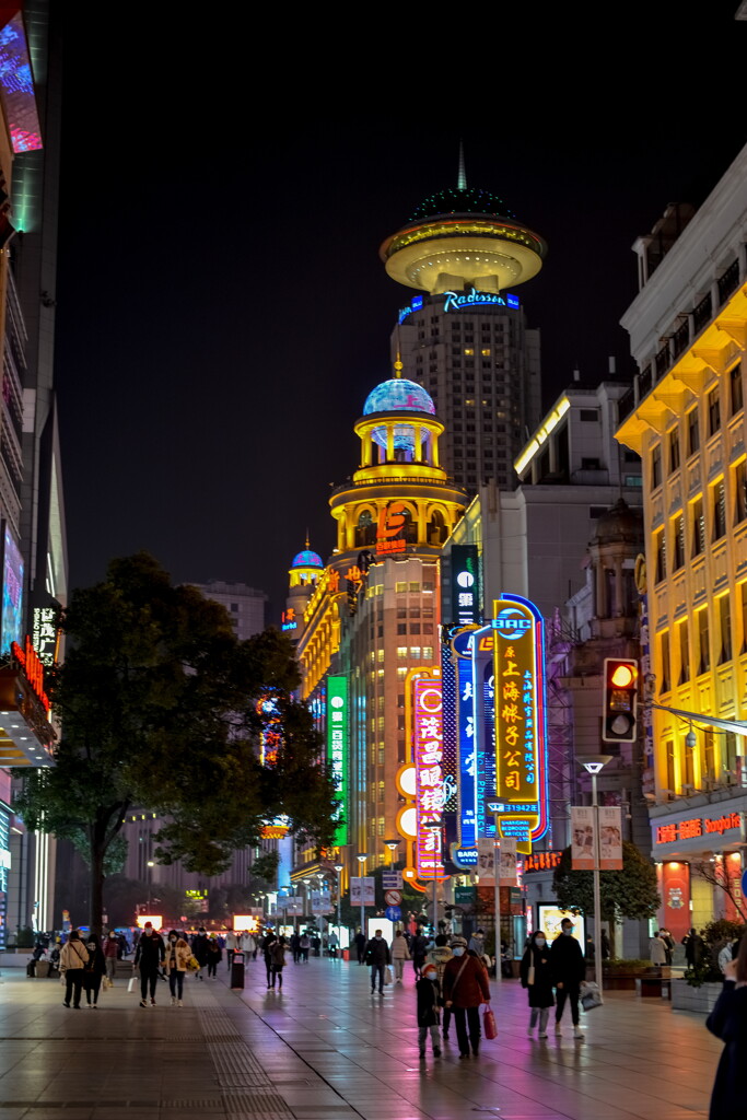 nanjing east road at night