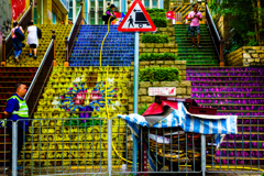 colourful stairs of the public square st
