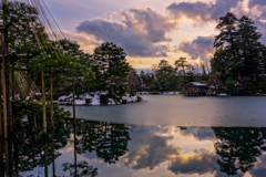 kenrokuen garden in winter