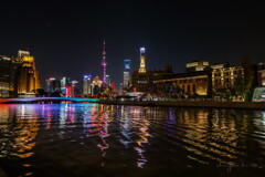 suzhou river and skyscrapers