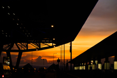 sunset clouds of suvarnabhumi airport