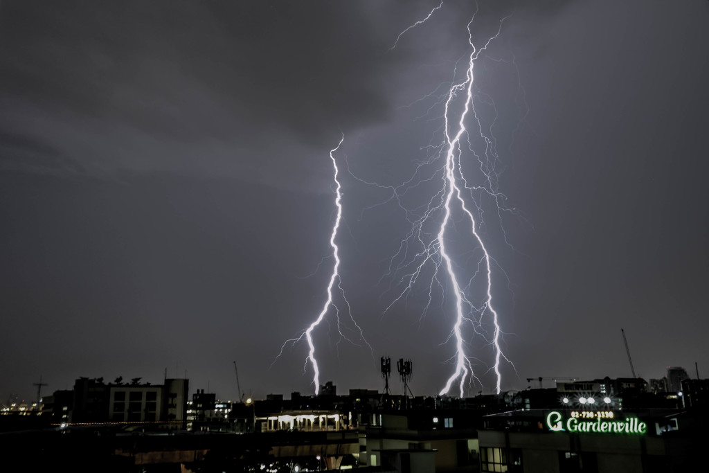 streaks of lightning