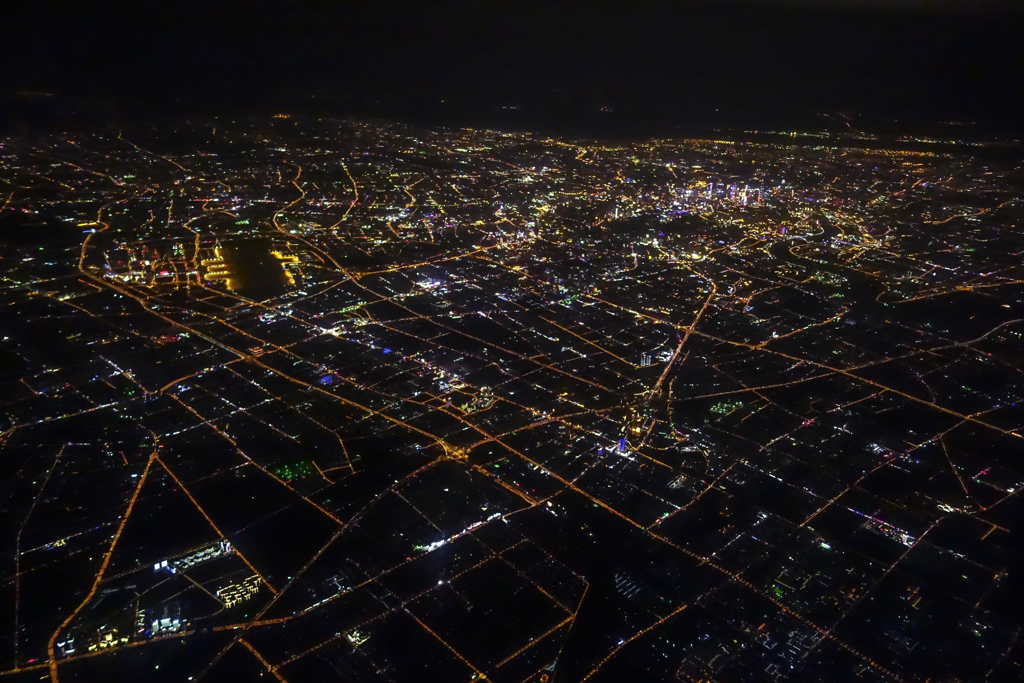 bird's-eye view of Shanghai at night