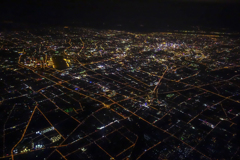bird's-eye view of Shanghai at night