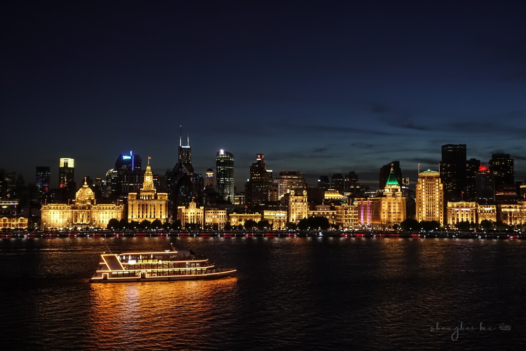 the bund at  blue hour