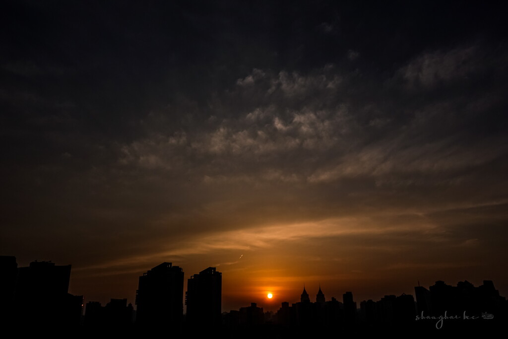 the setting sun
