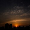 the setting sun