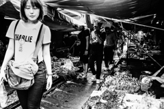 tourists visiting the market