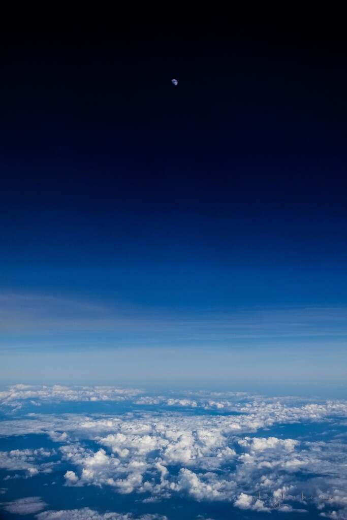 the moon shining in space