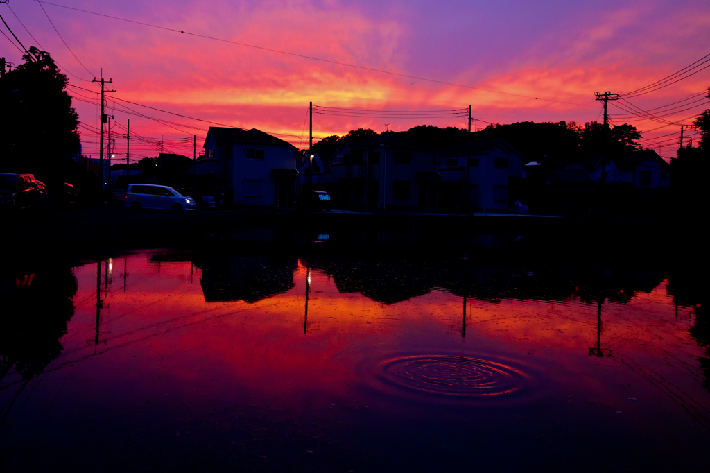dusk at the tokyo suburban