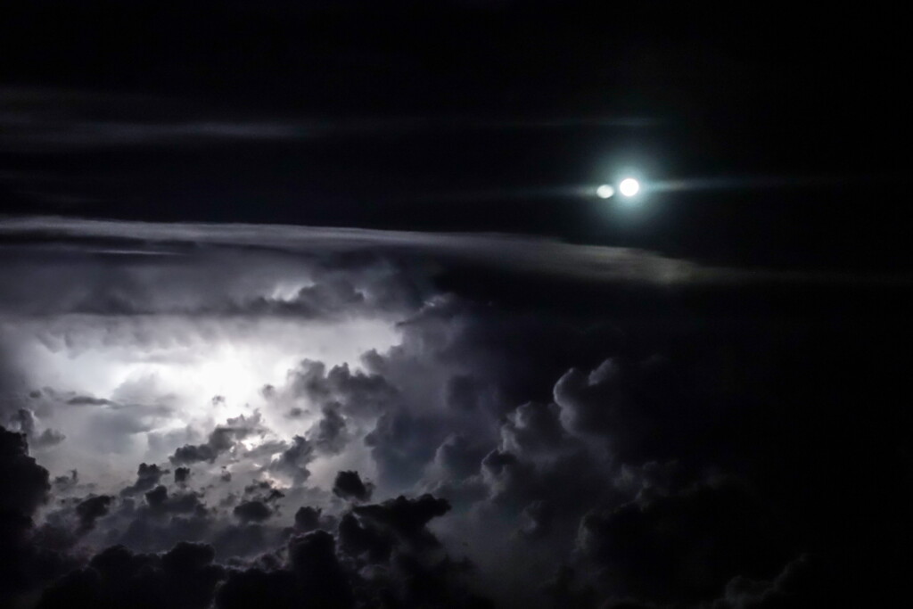 moon and lightning