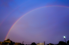 rainbow at the sunset