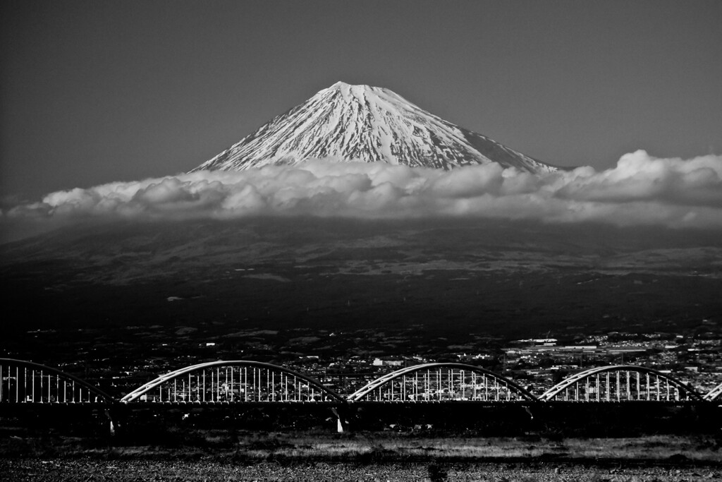 mt.fuji and fujikawa water bridge