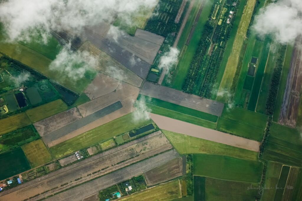 geometric-patterned farmland