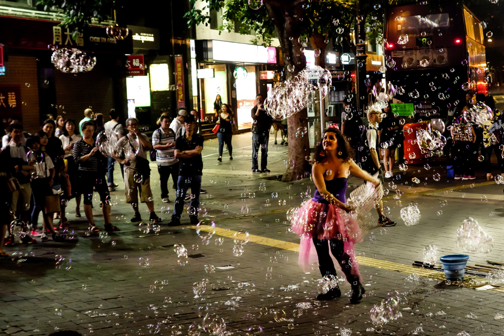 bubble performer girl