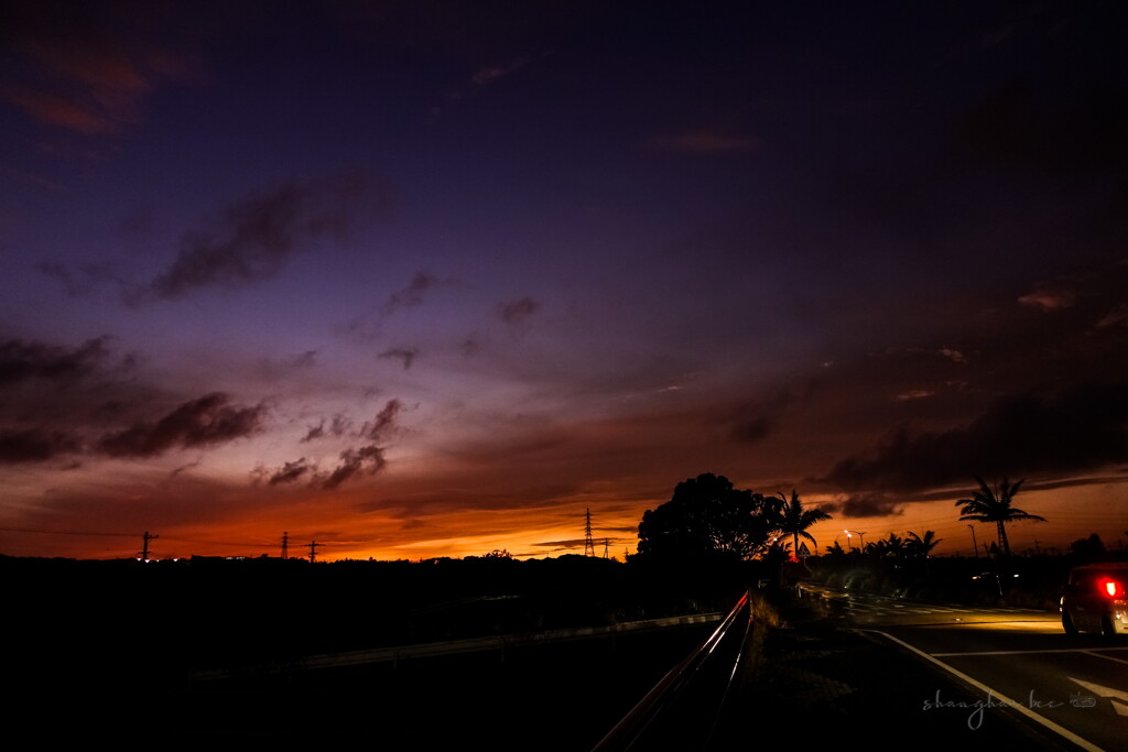 sunset in okinawa