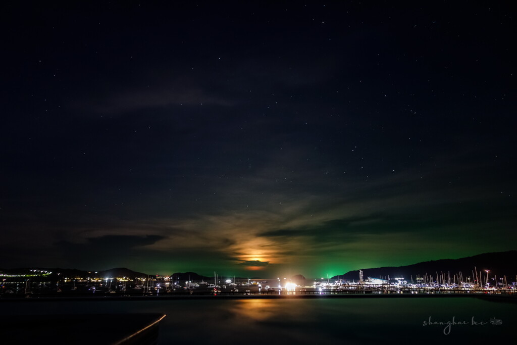 moonrise at chalong pier