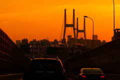 sunset nanpu bridge