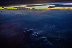 sunset over clouds