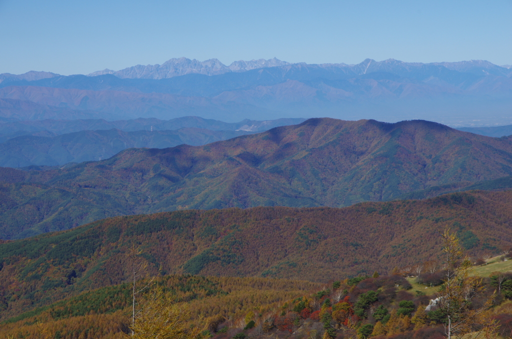 入笠山より槍ヶ岳を望む