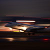 飛行機と夜景