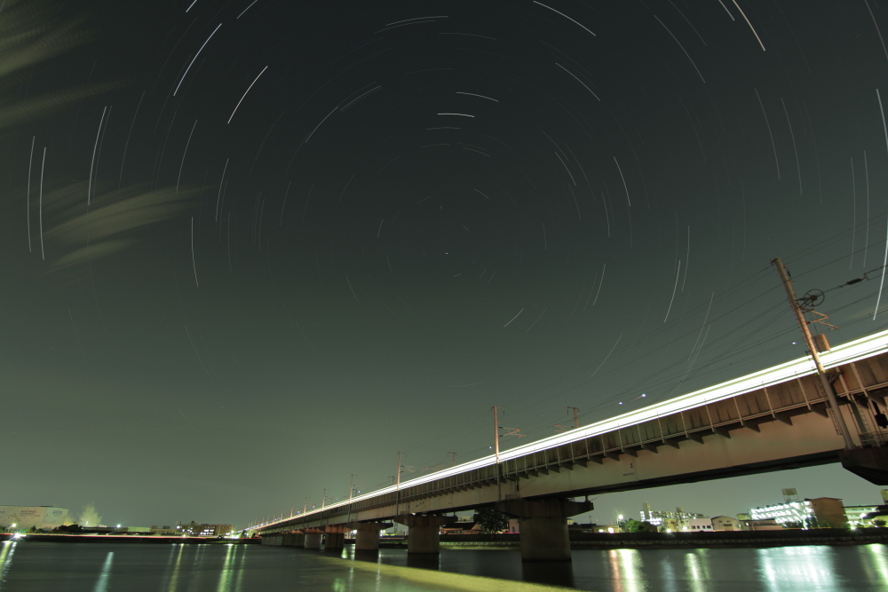 新幹線と星