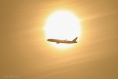 Airliner 2020 in the sun