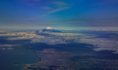 江の島と富士山とアルプス