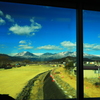 流れる車窓　日光連山