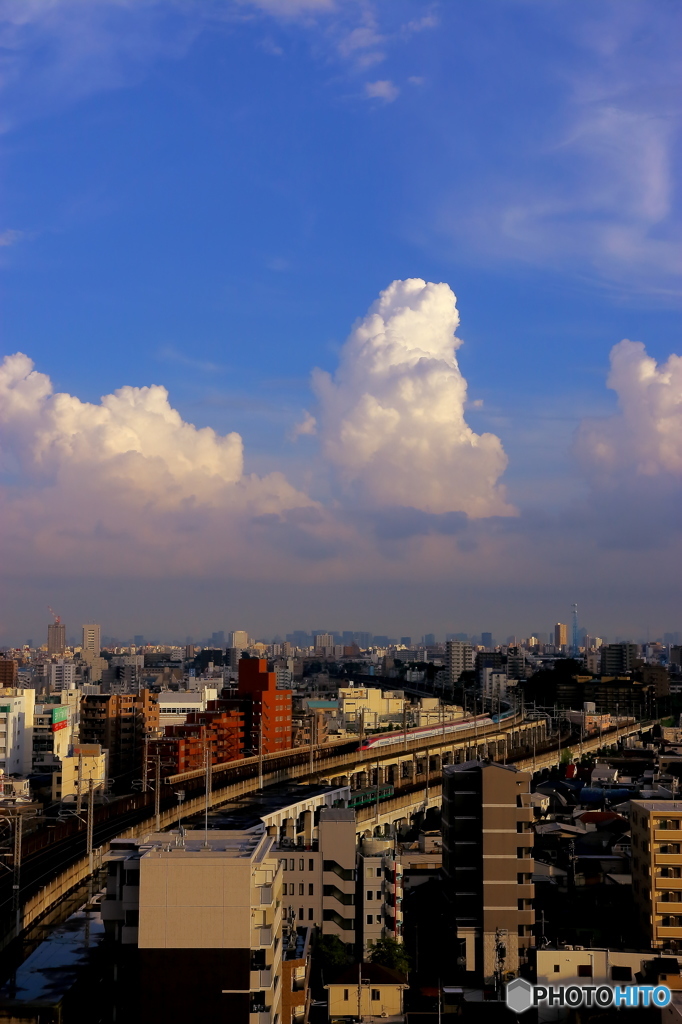 豪雨　一転　青空　そして入道雲