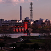 夕映えの赤水門