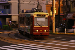夕暮れの路面電車