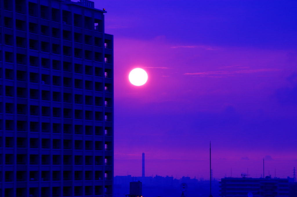 朱と蒼に染まる都市