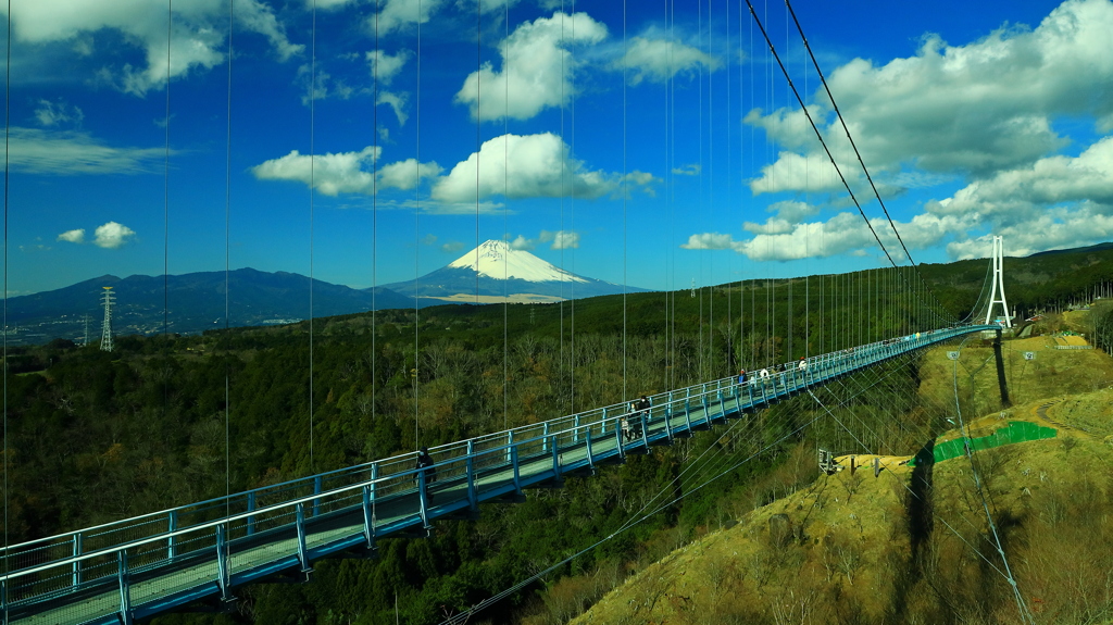 富士山と吊り橋
