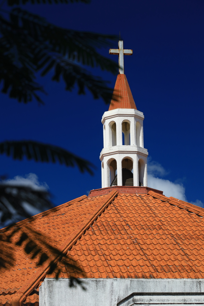 沖縄赤瓦とのコントラスト